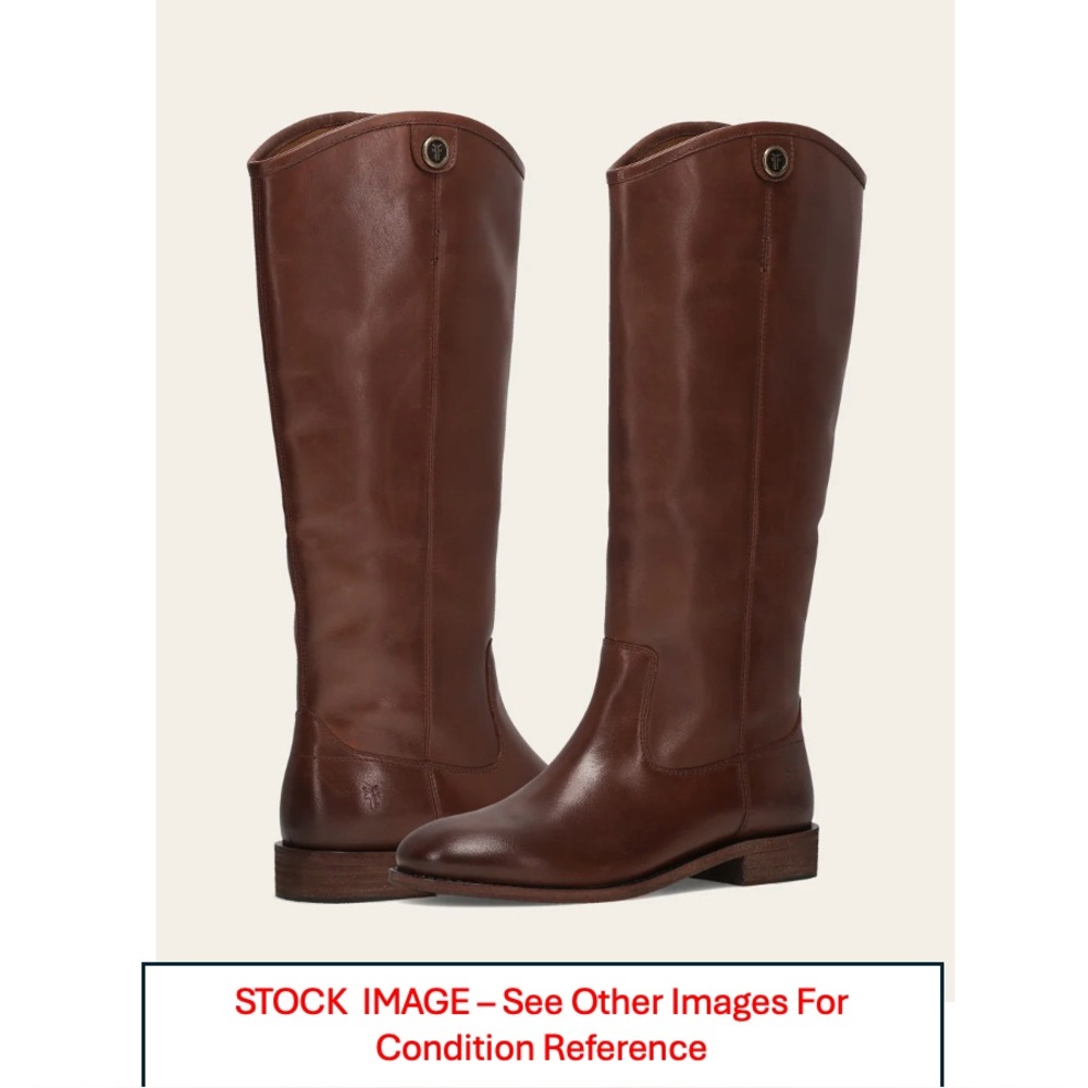 Frye Women's Melissa Button Tall 2 Riding Boot, Nearly New w/ Box - Cognac Brown